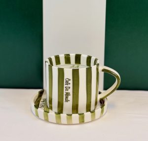Green Stripe Cup & Saucer