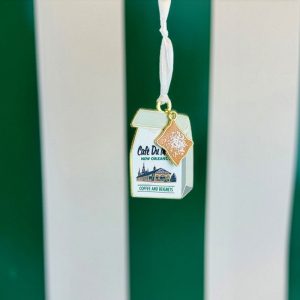 Enamel Bag & Beignet Ornament